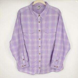 Duluth Trading Co Women's Armachillo Convertible Sleeve Shirt 2X Purple Cooling